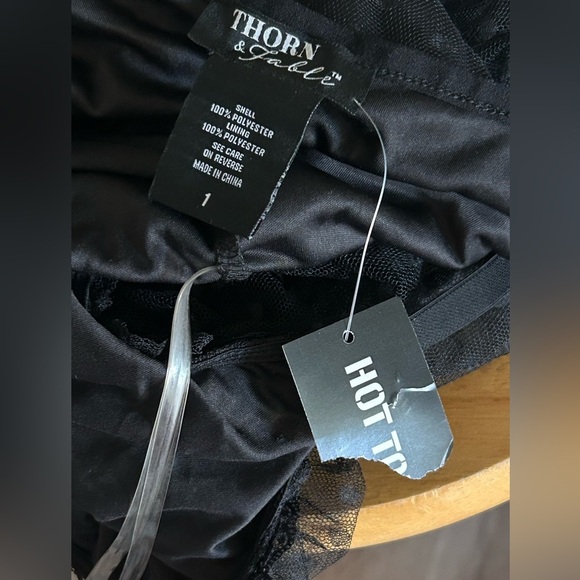 Thorn&Fable Hot Topic Fairy Grunge Whimsigoth Festival Black Slip Dress Women 1X - Picture 7 of 8